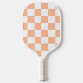 Peach Fuzz Checkered Gingham Pattern Pickleball Schläger (Vorderseite)