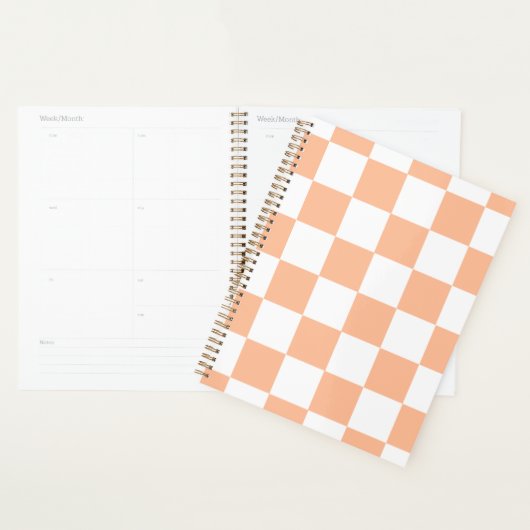 Peach Fuzz Checkered Gingham Pattern Planer (Anzeige)