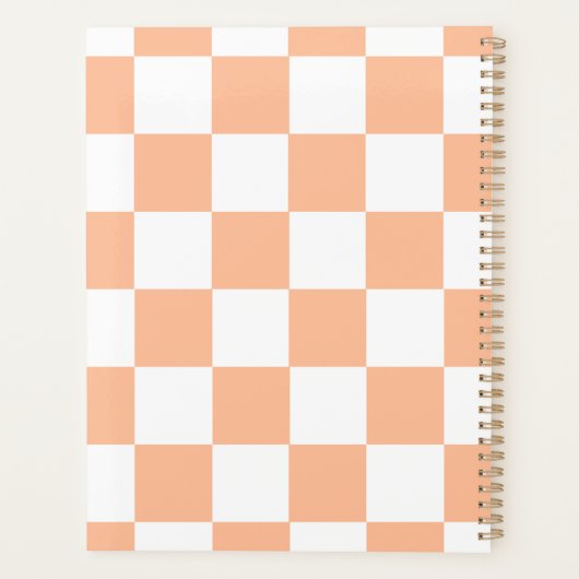 Peach Fuzz Checkered Gingham Pattern Planer (Rückseite)
