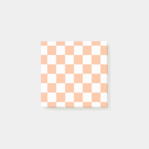 Peach Fuzz Checkered Gingham Pattern Post-it Klebezettel