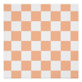 Peach Fuzz Checkered Gingham Pattern Poster (Vorderseite)
