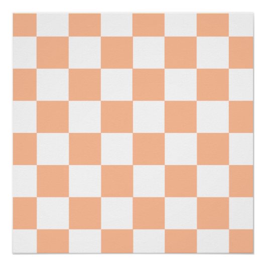 Peach Fuzz Checkered Gingham Pattern Poster (Vorderseite)