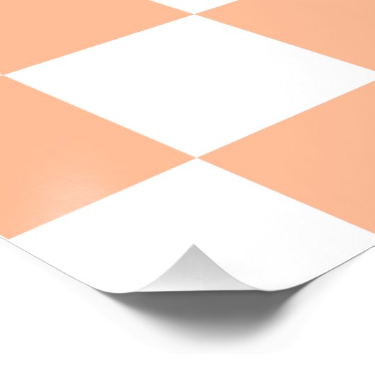 Peach Fuzz Checkered Gingham Pattern Poster (Ecke)