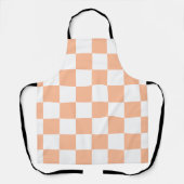 Peach Fuzz Checkered Gingham Pattern Schürze (Vorderseite)