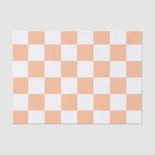 Peach Fuzz Checkered Gingham Pattern Seidenpapier