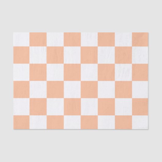 Peach Fuzz Checkered Gingham Pattern Seidenpapier (Vorderseite)