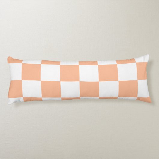 Peach Fuzz Checkered Gingham Pattern Seitenschläferkissen (Rückseite)