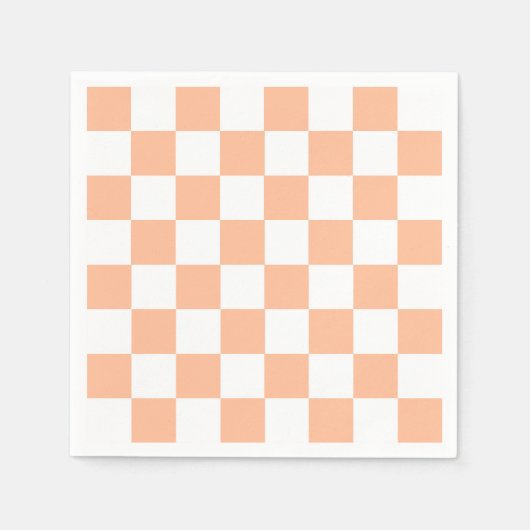 Peach Fuzz Checkered Gingham Pattern Serviette (Vorderseite)
