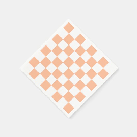 Peach Fuzz Checkered Gingham Pattern Serviette (Ecke)