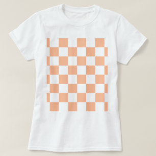 Peach Fuzz Checkered Gingham Pattern T-Shirt