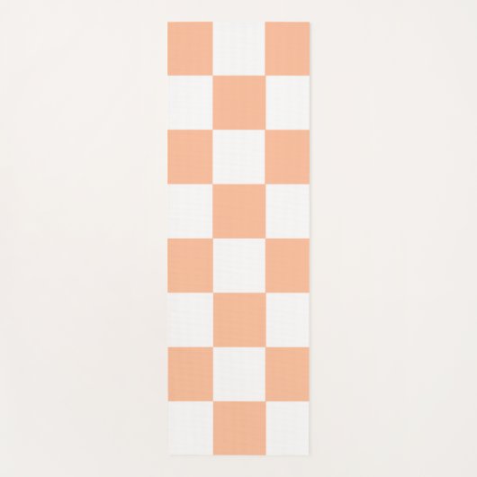 Peach Fuzz Checkered Gingham Pattern Yogamatte (Vorderseite)