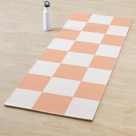 Peach Fuzz Checkered Gingham Pattern Yogamatte
