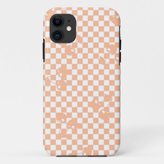 Peach Fuzz Cherry Gingham Pattern Case-Mate iPhone Hülle (Rückseite)