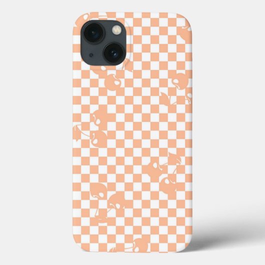 Peach Fuzz Cherry Gingham Pattern Case-Mate iPhone Hülle (Rückseite)