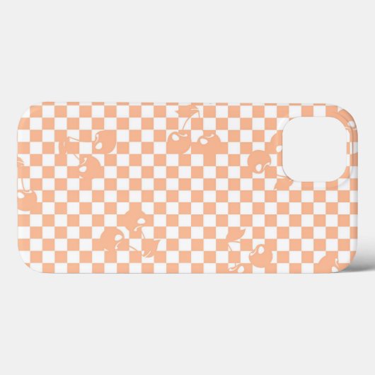 Peach Fuzz Cherry Gingham Pattern Case-Mate iPhone Hülle (Rückseite (Horizontal))