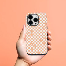 Peach Fuzz Cherry Gingham Pattern