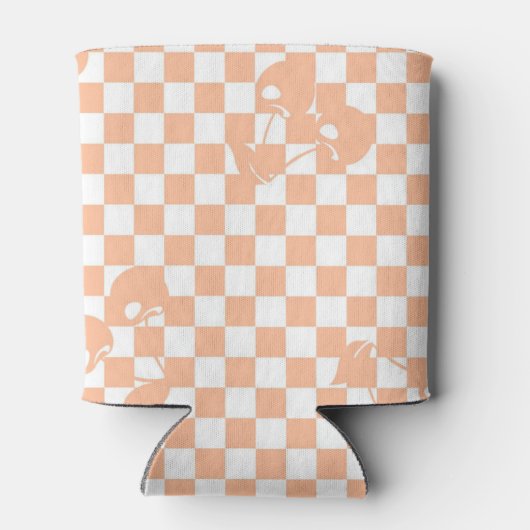 Peach Fuzz Cherry Gingham Pattern Dosenkühler (Rückseite)