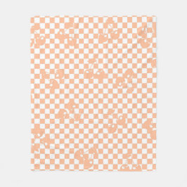 Peach Fuzz Cherry Gingham Pattern Fleecedecke
