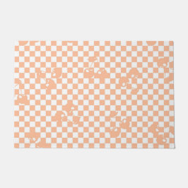 Peach Fuzz Cherry Gingham Pattern Fußmatte