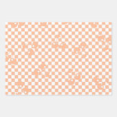 Peach Fuzz Cherry Gingham Pattern Geschenkpapier Set (Vorderseite)