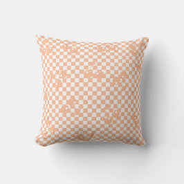 Peach Fuzz Cherry Gingham Pattern Kissen
