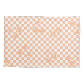 Peach Fuzz Cherry Gingham Pattern Kissenbezug (Rückseite)