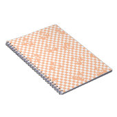 Peach Fuzz Cherry Gingham Pattern Notizblock (Rechte Seite)