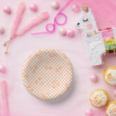 Peach Fuzz Cherry Gingham Pattern Pappteller (Party)