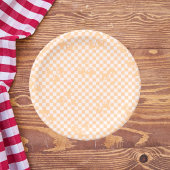 Peach Fuzz Cherry Gingham Pattern Pappteller