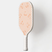 Peach Fuzz Cherry Gingham Pattern Pickleball Schläger (Links)