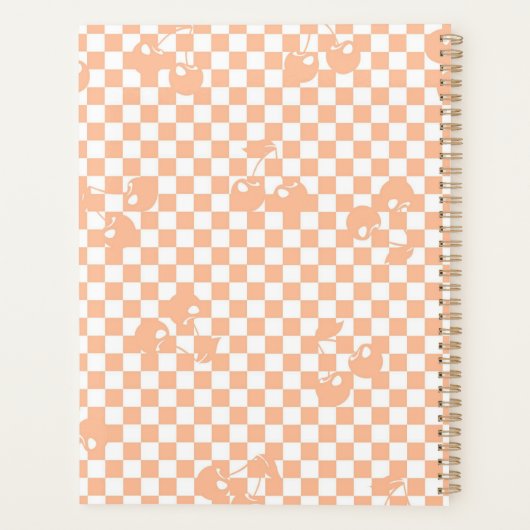 Peach Fuzz Cherry Gingham Pattern Planer (Rückseite)