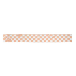 Peach Fuzz Cherry Gingham Pattern Satinband