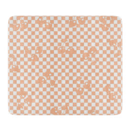 Peach Fuzz Cherry Gingham Pattern Schneidebrett