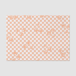Peach Fuzz Cherry Gingham Pattern Seidenpapier