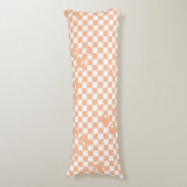 Peach Fuzz Cherry Gingham Pattern Seitenschläferkissen (Vorderseite Vertikal)