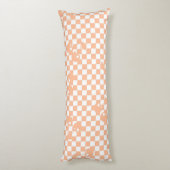 Peach Fuzz Cherry Gingham Pattern Seitenschläferkissen (Rückseite (Vertikal))