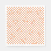 Peach Fuzz Cherry Gingham Pattern Serviette (Vorderseite)