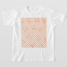 Peach Fuzz Cherry Gingham Pattern