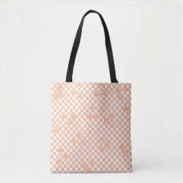 Peach Fuzz Cherry Gingham Pattern Tasche