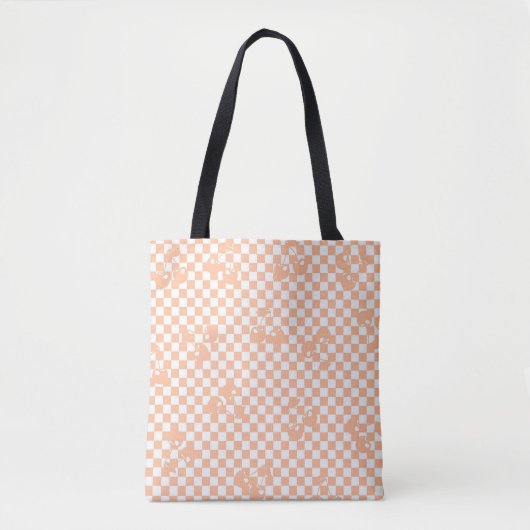 Peach Fuzz Cherry Gingham Pattern Tasche (Vorderseite)
