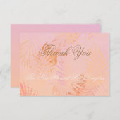 Peach Fuzz Classic Minimalistisch Moderne Hochzeit Dankeskarte (Vorne/Hinten)