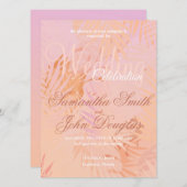 Peach Fuzz Classic Minimalistisch Moderne Hochzeit Einladung (Vorne/Hinten)