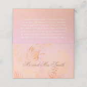 Peach Fuzz Classic Minimalistisch Moderne Hochzeit Platzkarte (Außenseite Aufgefaltet)