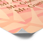 Peach Fuzz Classic Minimalistisch Moderne Hochzeit Poster (Ecke)