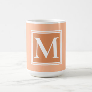 Peach fuzz Classic Monogramm Kalligraphie Kaffeetasse