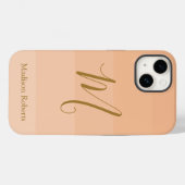 Peach Fuzz Custom Monogram Name Case-Mate iPhone Hülle (Rückseite (Horizontal))