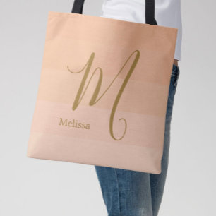 Peach Fuzz Custom Monogram Name Tasche