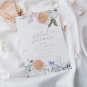 Peach Fuzz Dusty Blue Modern Brautparty Einladung