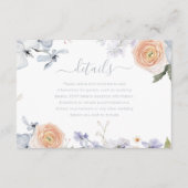 Peach Fuzz Dusty Blue Trendy Wedding Details Begleitkarte (Vorderseite)