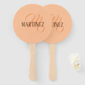 Peach Fuzz Eleganter Personalisierter Name Fächer (Vorne und Hinten)